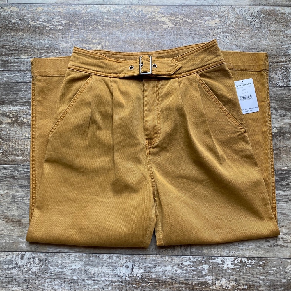 Free People Caramel High-Rise Cropped Pants - Picture 5 of 10